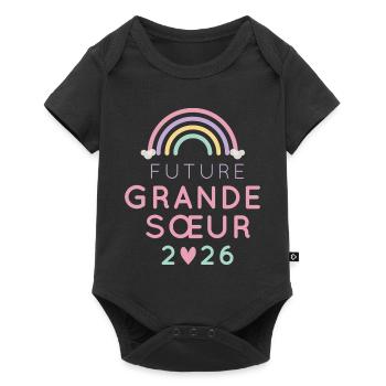 Future Grande Sœur 2026 – Annonce Grossesse - Body à manches courtes Premium Bébé - noir - Devant
