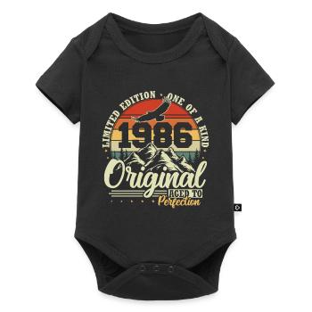 Cadeau d’anniversaire vintage original de 1986 - Body à manches courtes Premium Bébé - noir - Devant
