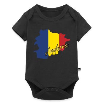 Map with the flag of Andorra, I love Andorra - Baby Premium short-sleeve bodysuit - black - Front