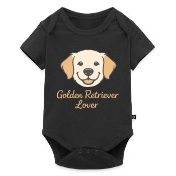 Golden Retriever Lover Minimal Dog Face Art - Baby Premium short-sleeve bodysuit - black - Front
