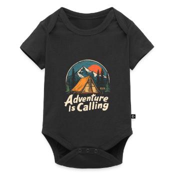 Camping Abenteuer Spruch Adventure appelle le camp - Body à manches courtes Premium Bébé - noir - Devant