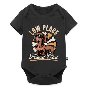 Teckel de race de chien drôle - Body à manches courtes Premium Bébé - noir - Devant