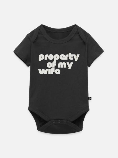 Eigentum meiner Frau - Baby Premium Kurzarmbody - Schwarz
