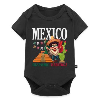 Fierté du Mexique & Maison Drapeau du Mexique - Body à manches courtes Premium Bébé - noir - Devant