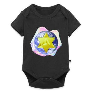 Surreal Merkaba Earth - Baby Premium short-sleeve bodysuit - black - Front