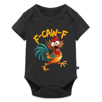 F-Caw-F Graphique drôle de mème de coq de poulet - Body à manches courtes Premium Bébé - noir - Devant