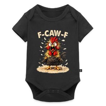 F-Caw-F Graphique drôle de mème de coq de poulet - Body à manches courtes Premium Bébé - noir - Devant