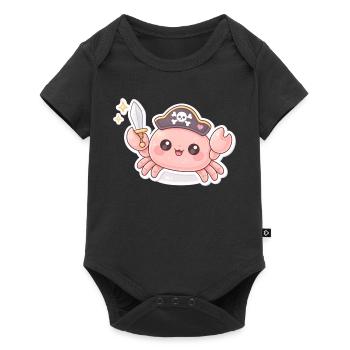 Pirate Crab with Sword - Baby Premium short-sleeve bodysuit - black - Front
