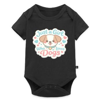 just a girl who loves dogs - Baby Premium short-sleeve bodysuit - black - Front