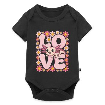Love Axolotl in Bloom - Baby Premium short-sleeve bodysuit - black - Front