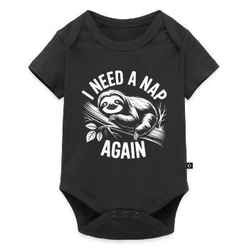 Sloth sleep mode on the branch - Baby Premium short-sleeve bodysuit - black - Front