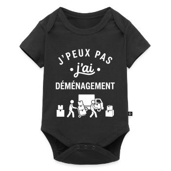 J'peux pas j'ai déménagement - Body à manches courtes Premium Bébé - noir - Devant