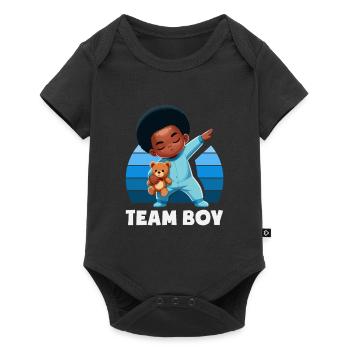 Team Boy en train de faire du dab à Baby Black Révélation du sexe - Body à manches courtes Premium Bébé - noir - Devant