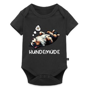 Hundemüde Australian Shepherd Aussie Aussiehalter - Baby Premium Kurzarmbody - Schwarz - Vorne