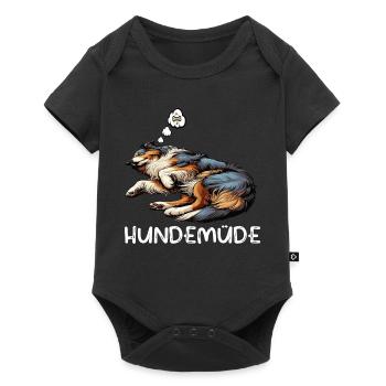 Hundemüde Australian Shepherd Aussie Aussiehalter - Baby Premium Kurzarmbody - Schwarz - Vorne