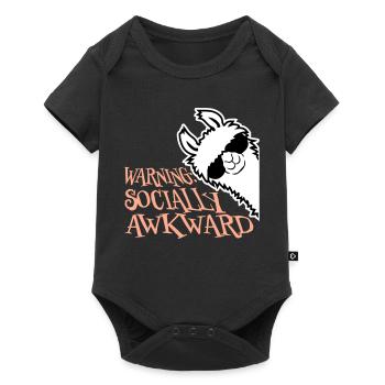 Lama Warning Socially Awkward Sonnenbrille Alpaka - Baby Premium Kurzarmbody - Schwarz - Vorne