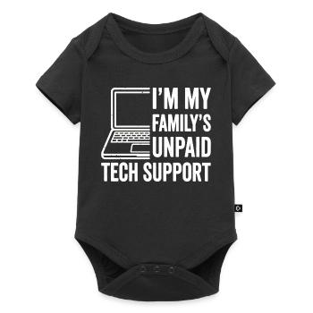 Family's Unpaid Tech Support Humor Design - Baby Premium short-sleeve bodysuit - black - Front