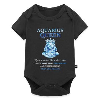 Reine du Verseau Zodiaque Verseau - Body à manches courtes Premium Bébé - noir - Devant