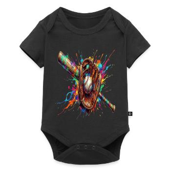 Ball and Bat Glove Multicolor - Baby Premium short-sleeve bodysuit - black - Front