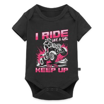 Quad ATV Woman Girl Four Wheeler - Baby Premium short-sleeve bodysuit - black - Front