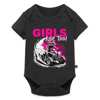 Quad ATV Femme Fille Quad Quad - Body à manches courtes Premium Bébé - noir - Devant