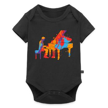 Piano Pianiste coloré Garçons Hommes Enfants Piano - Body à manches courtes Premium Bébé - noir - Devant