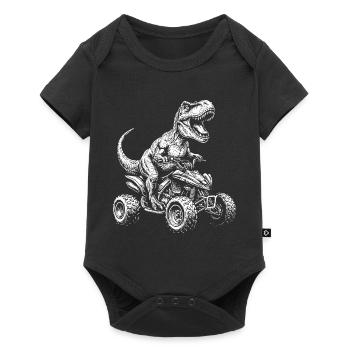 Quad Dinosaur ATV Quad Driver Kids Offroad - Baby Premium short-sleeve bodysuit - black - Front