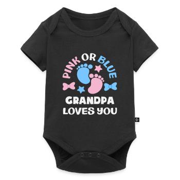 Pink Oder Blau Opa Liebt Dich Gender Reveal - Baby Premium Kurzarmbody - Schwarz - Vorne