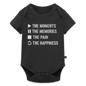 Pleine conscience, moments, souvenirs, bonheur - Body à manches courtes Premium Bébé - noir - Devant
