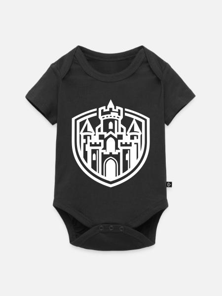 Schloss im Wappen Symbol - Baby Premium Kurzarmbody - Schwarz