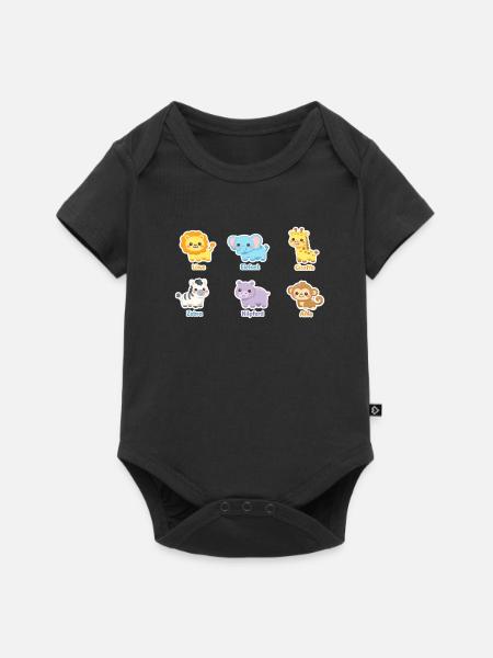 Kuschelige Tierfreunde Sticker - Baby Premium Kurzarmbody - Schwarz