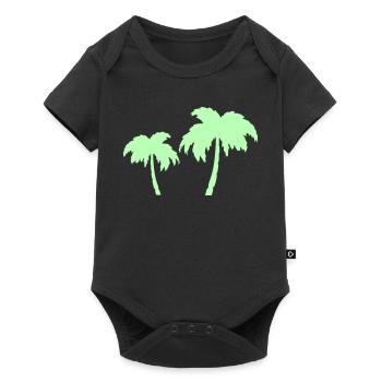 Tropical Palm Trees Silhouettes Duo - Baby Premium short-sleeve bodysuit - black - Front