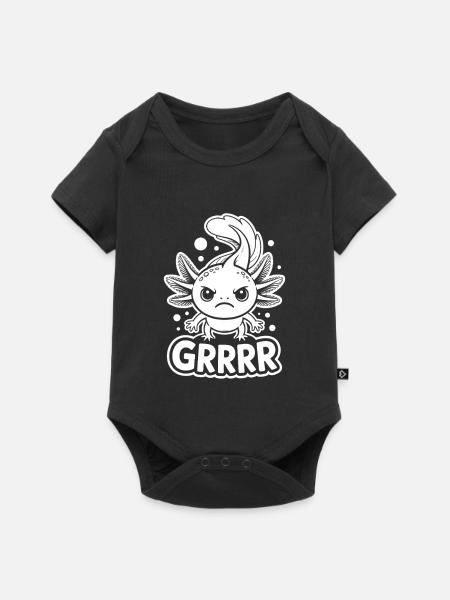 Grumpy Axolotl GRRRR - Baby Premium Kurzarmbody - Schwarz