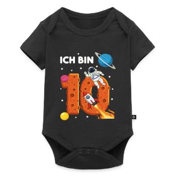 Ich bin 10 Astronaut Weltraum Geburtstag - Baby Premium Kurzarmbody - Schwarz - Vorne