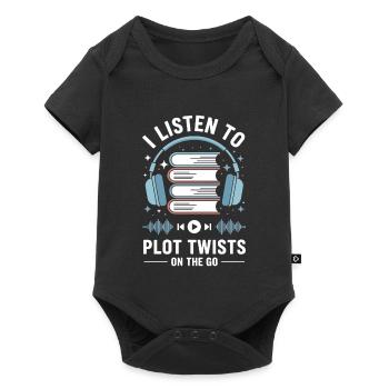 Hörbücher Plot Twists Buch Liebhaber Geschenk - Baby Premium Kurzarmbody - Schwarz - Vorne