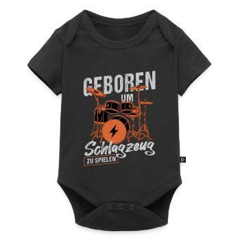 Geboren zum Schlagzeugspielen / Drummer - Baby Premium Kurzarmbody - Schwarz - Vorne