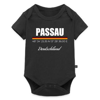 Passau - Baby Premium Kurzarmbody - Schwarz - Vorne
