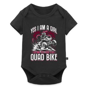 Quad ATV Femme Fille Quad Quad - Body à manches courtes Premium Bébé - noir - Devant