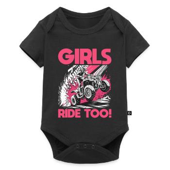 Quad ATV Femme Fille Quad Quad - Body à manches courtes Premium Bébé - noir - Devant