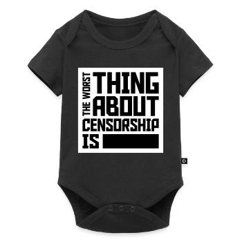 Le pire dans la censure, c’est l’ironie amusante - Body à manches courtes Premium Bébé - noir - Devant