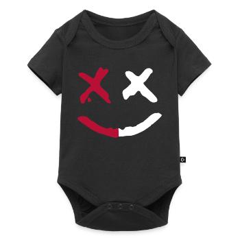 Sourire maléfique. Visage X-Eyes Graffiti Rouge Blanc - Body à manches courtes Premium Bébé - noir - Devant