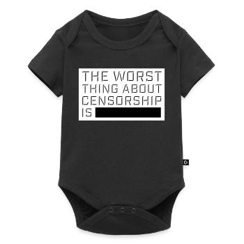 Le pire dans la censure, c’est l’ironie amusante - Body à manches courtes Premium Bébé - noir - Devant