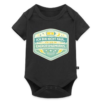 Ich bin im Energiesparmodus - Baby Premium Kurzarmbody - Schwarz - Vorne