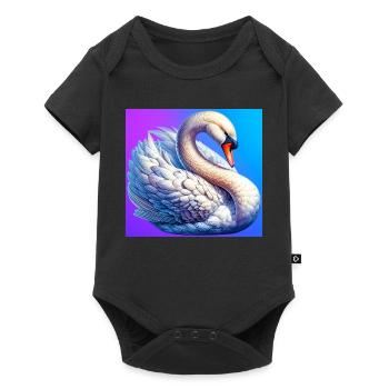 cygne - Body à manches courtes Premium Bébé - noir - Devant