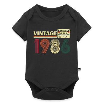 1986 Vintage Rétro Cadeau D'anniversaire - Body à manches courtes Premium Bébé - noir - Devant