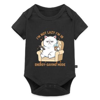 Je ne suis pas paresseux — chat économisant en énergie - Body à manches courtes Premium Bébé - noir - Devant