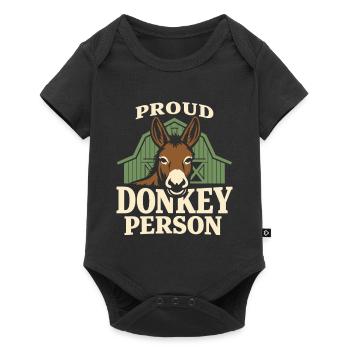 Amant des ânes Âne Animal drôle d’âne - Body à manches courtes Premium Bébé - noir - Devant