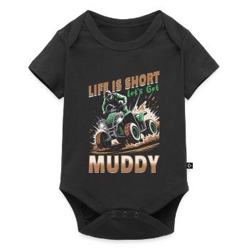Quad ATV Garçons Hommes Quad Wheeler - Body à manches courtes Premium Bébé - noir - Devant