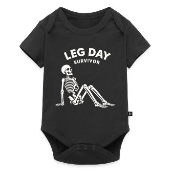 Leg Day Survivor – Fitness Humor Shirt - Baby Premium short-sleeve bodysuit - black - Front