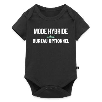 Mode Hybride — Télétravail Assumé - Body à manches courtes Premium Bébé - noir - Devant